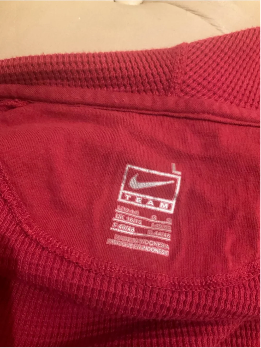 Nike Team Oklahoma Sooners OU Thermal Hoodie Pullover Women’s Large Red Waffle K